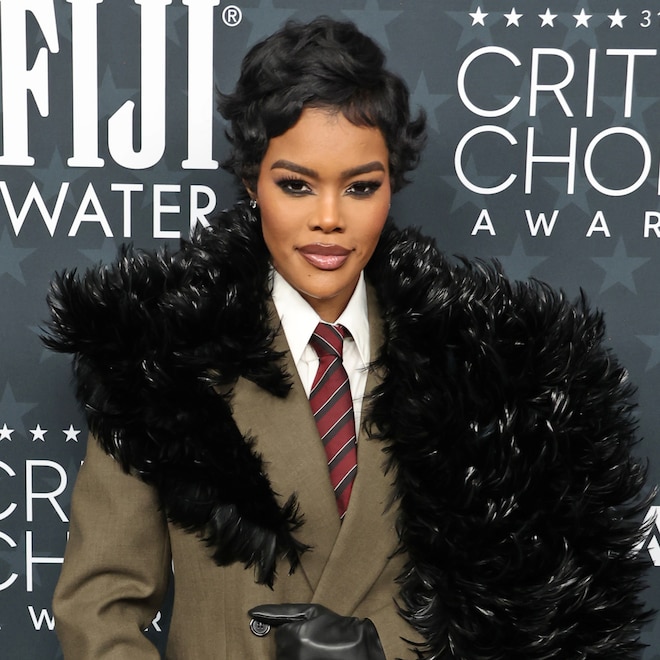 Teyana Taylor arrives at the 2025 Critics Choice Awards red carpet